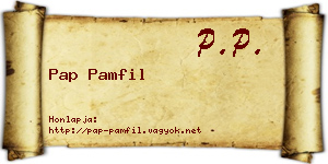 Pap Pamfil névjegykártya